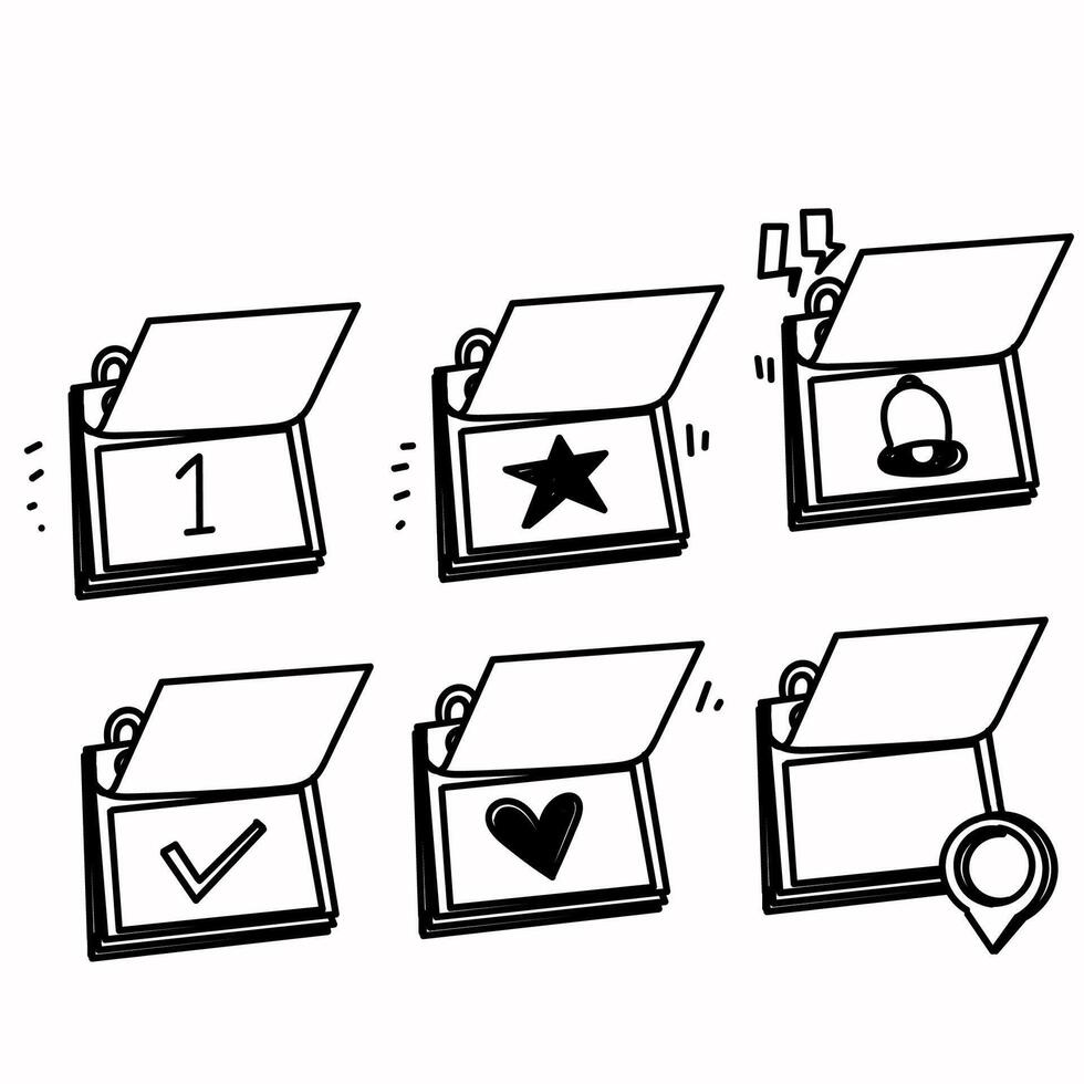 a set of icons for a calendar and other items vector