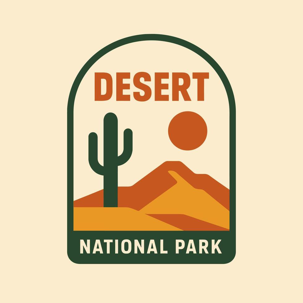 Visiting Desert National Park Featuring Cactus and Mountain Illustration vector
