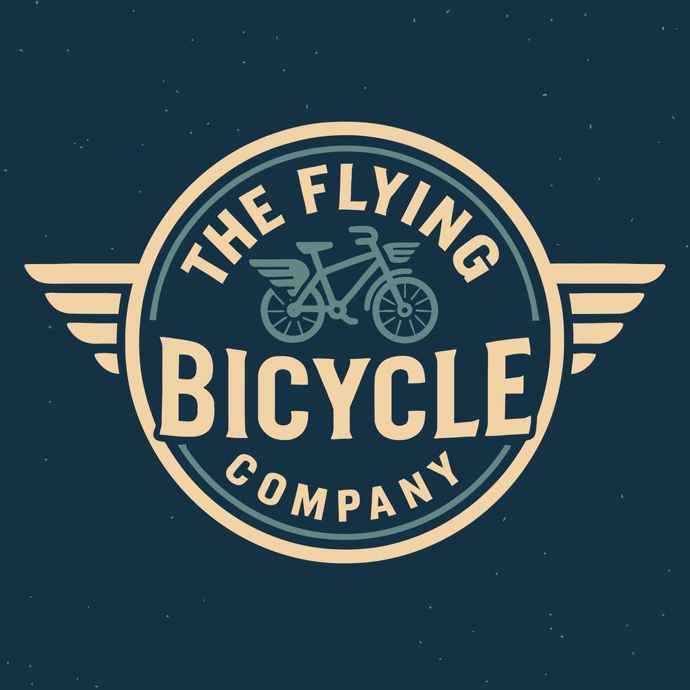 Vintage Flying Bicycle Design with Wings Illustration for Retro Style vector