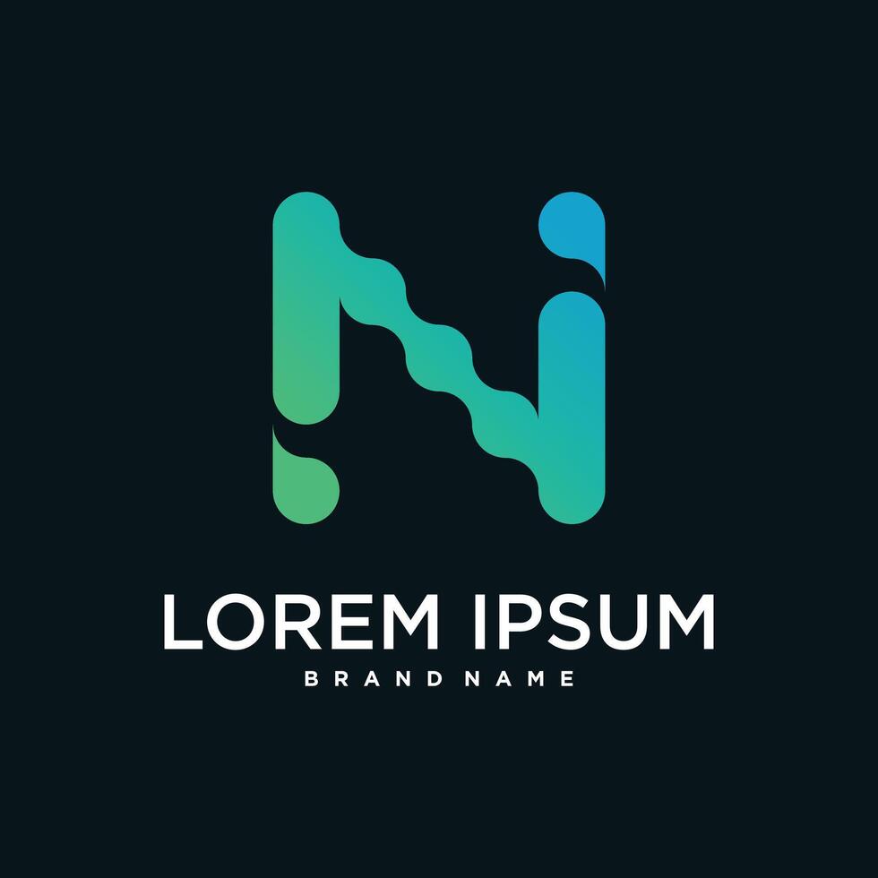 Initial letter N logo, abstract concept design vector