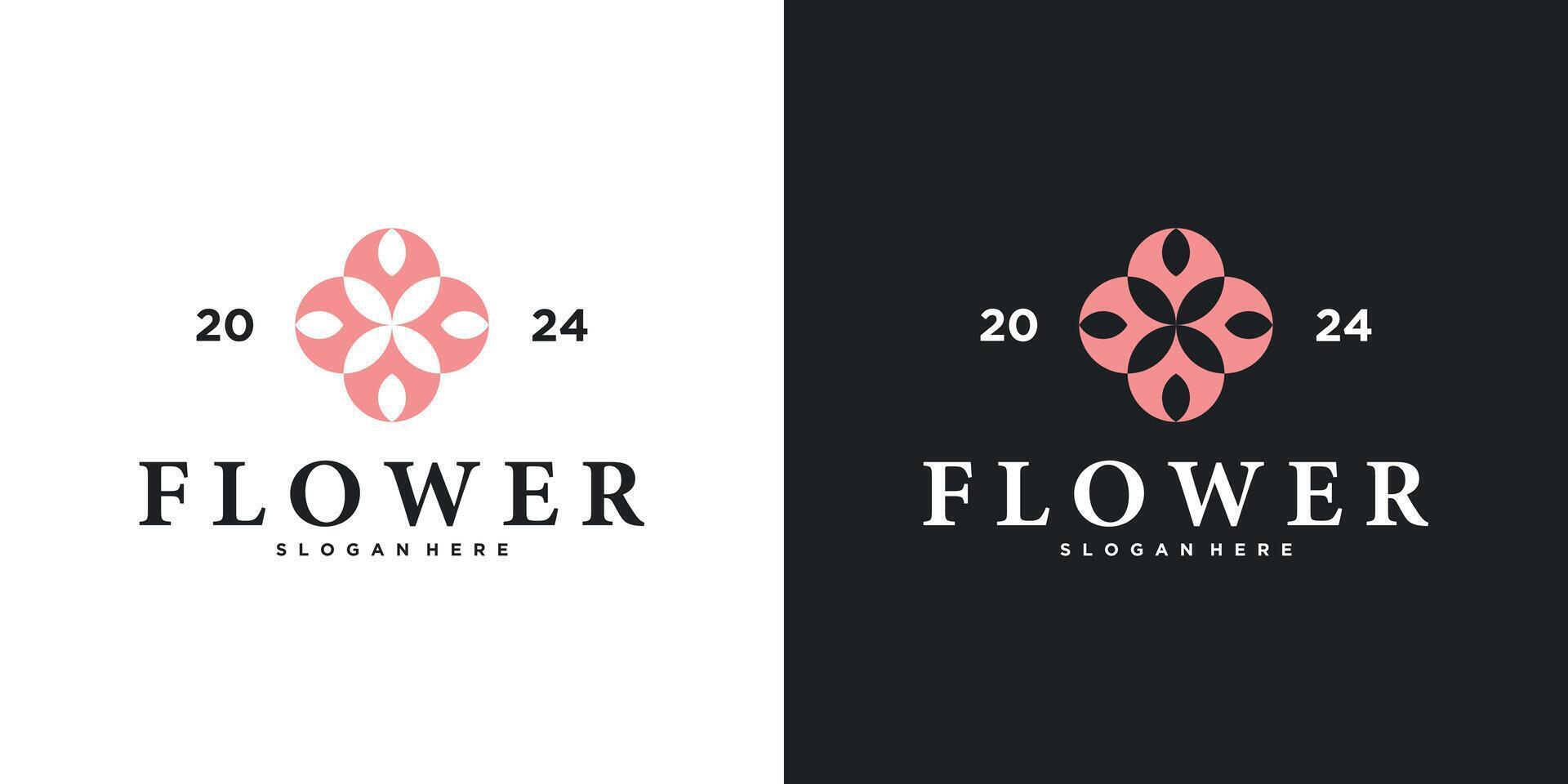 Abstract elegant flower logo designs vector