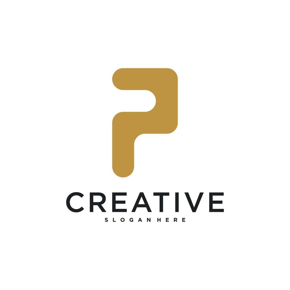 letter P logo, abstract concept design vector