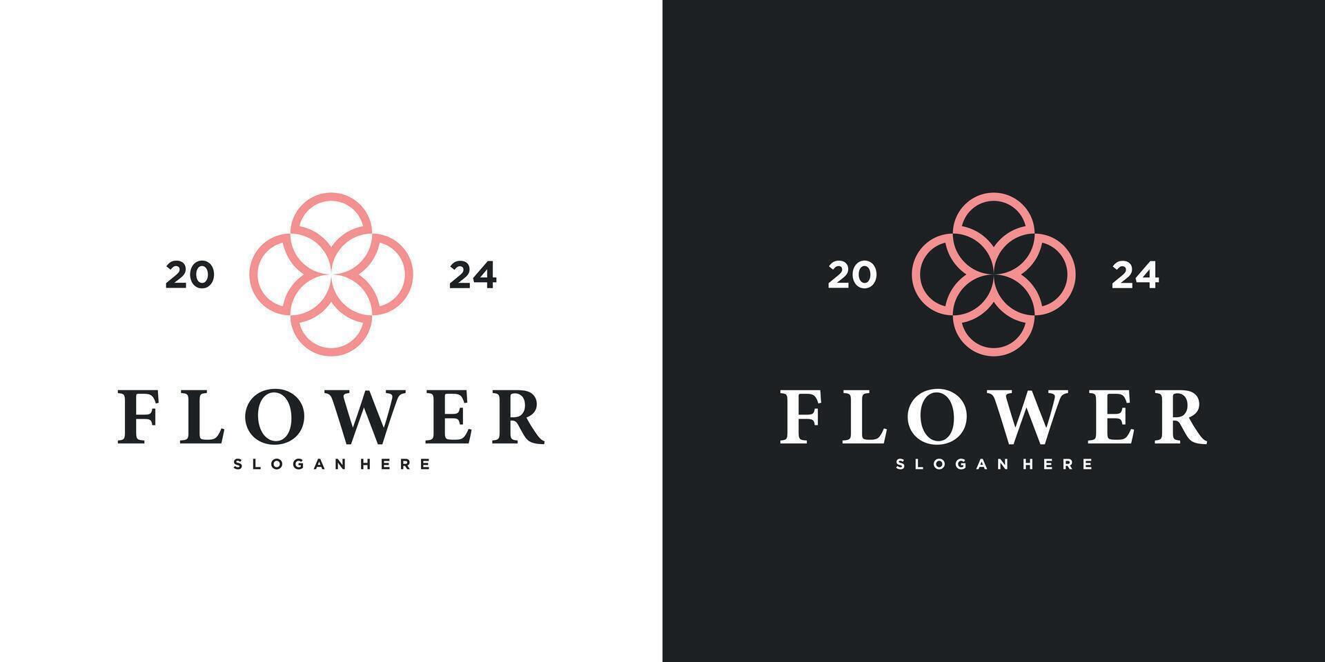 Abstract elegant flower logo icon design vector