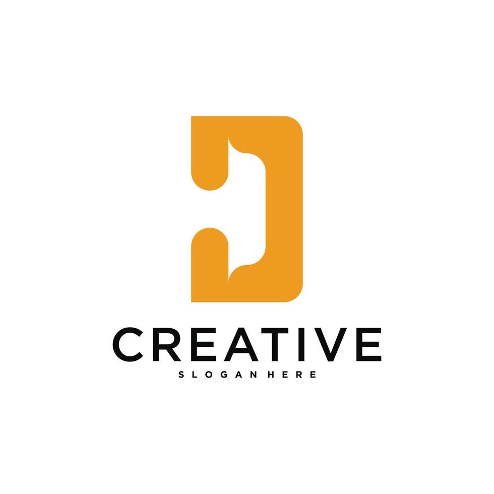 Initial letter D logo, abstract concept design vector