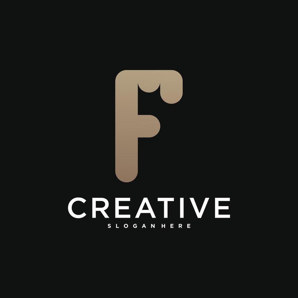 Initial letter F logo, abstract concept design. Premium vector