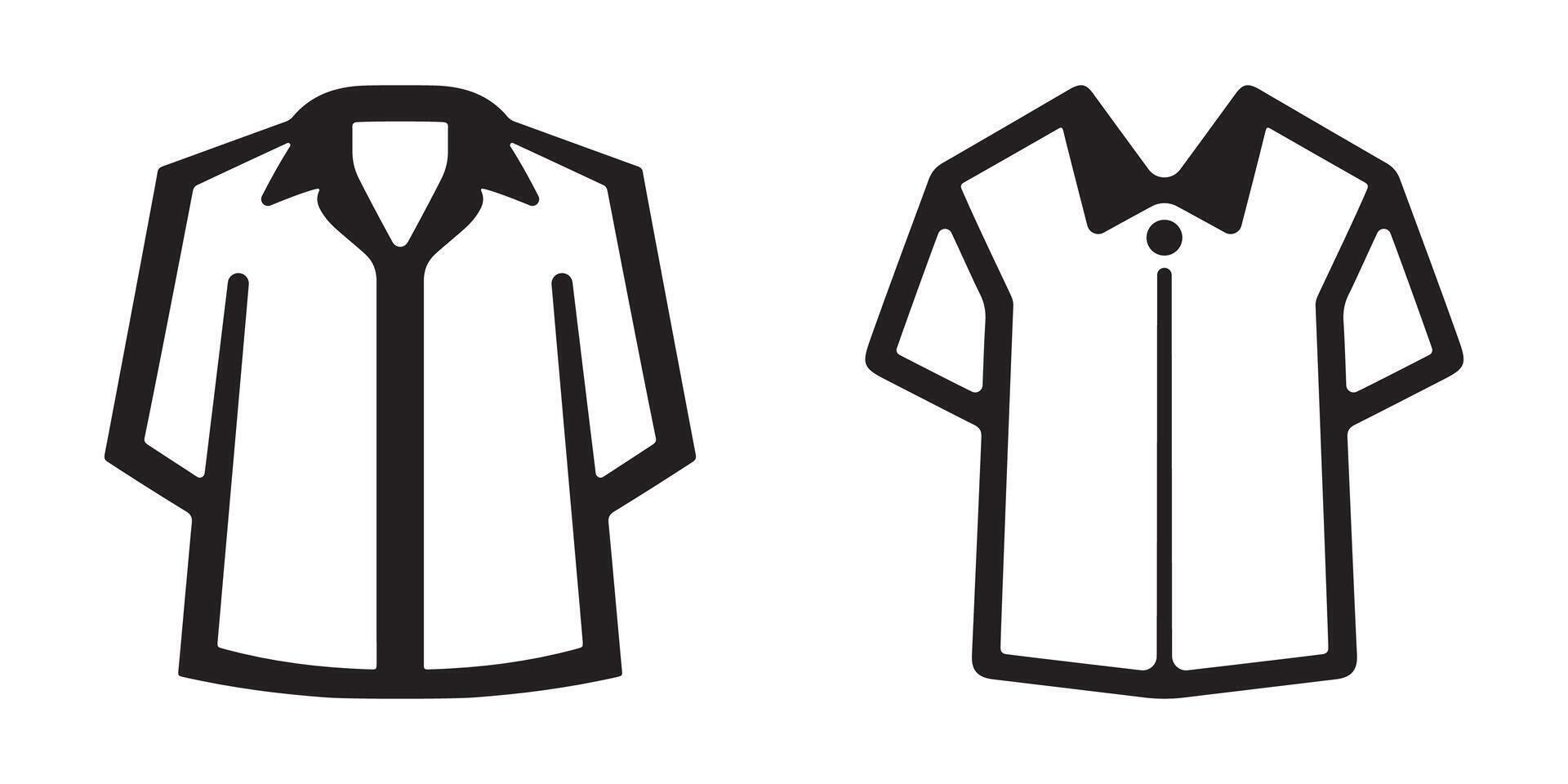 set of shirt silhouettes isolated on a clean white background vector