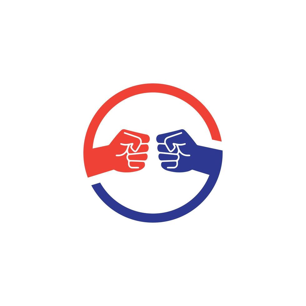 Fists hitting logo design illustration vector