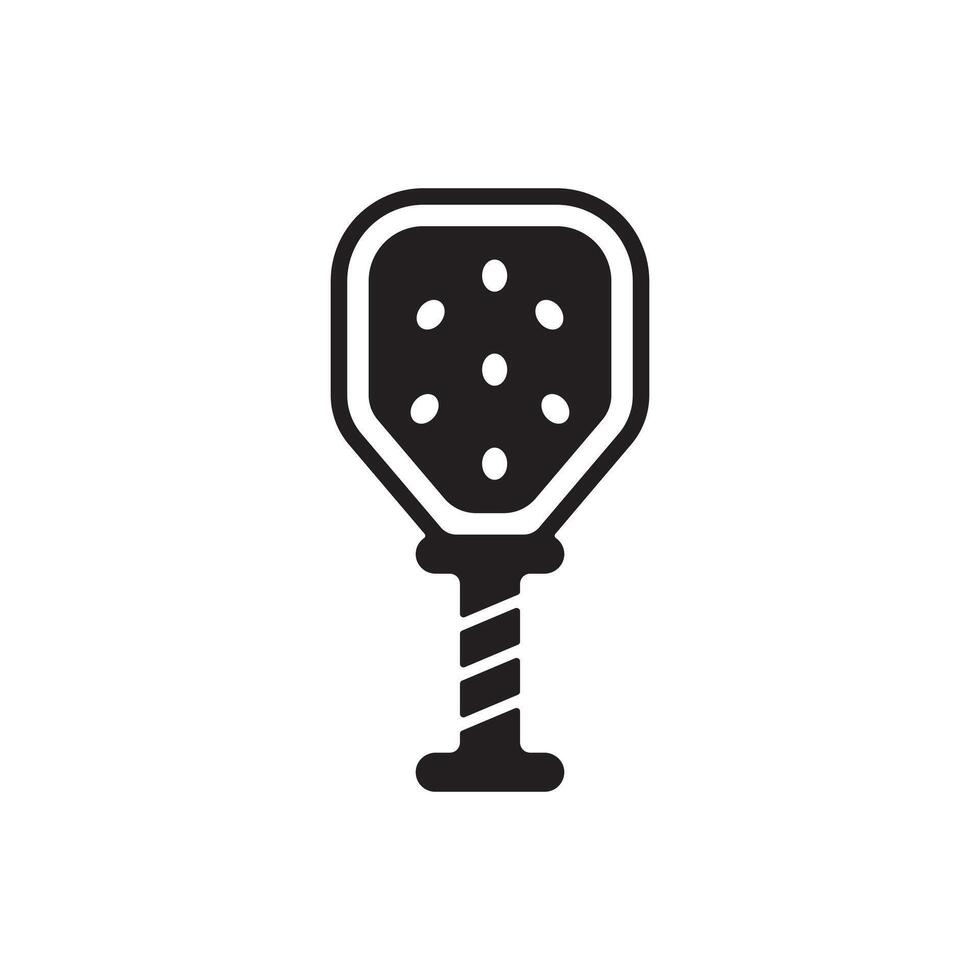 Pickleball paddle silhouette in minimal style isolated on white background vector
