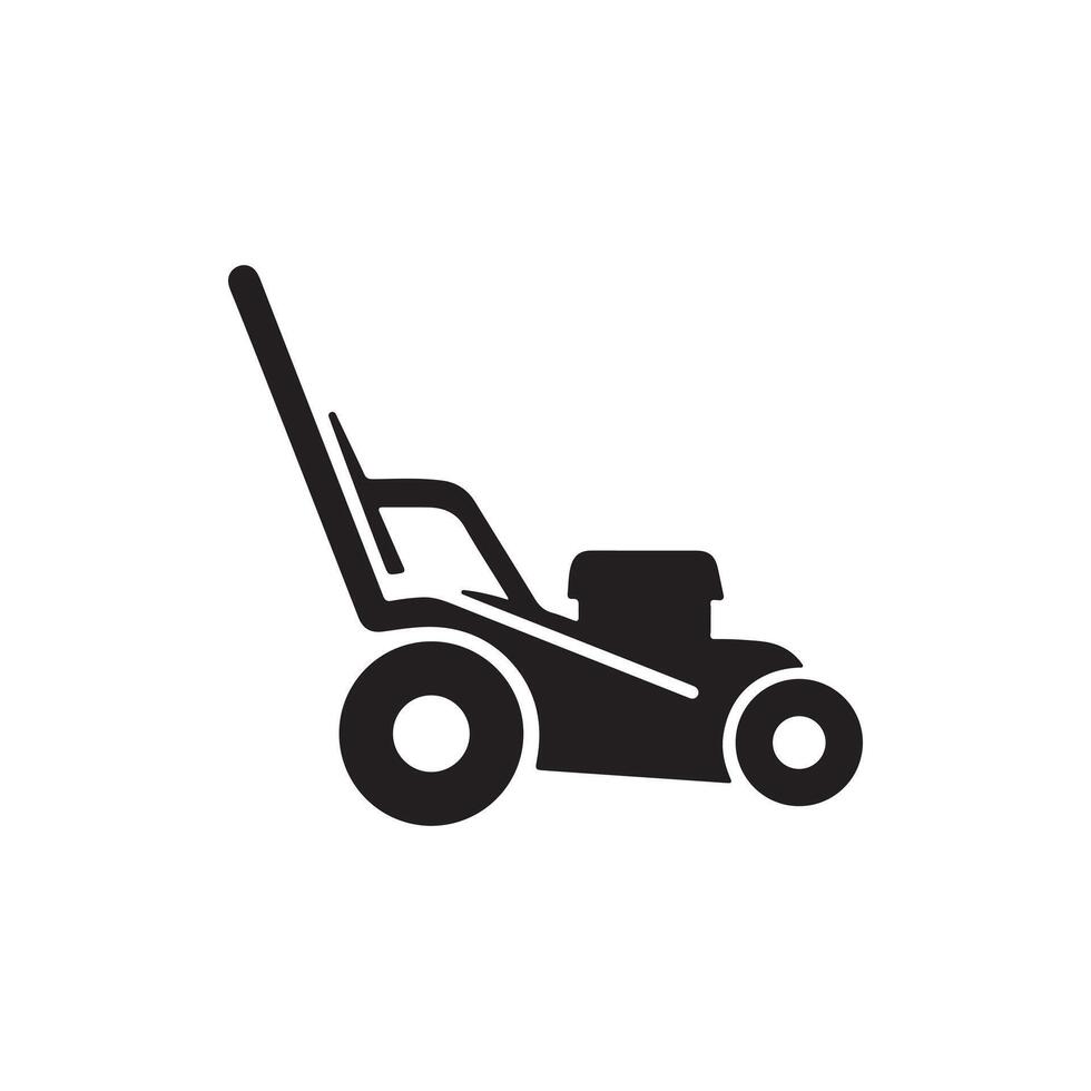 Lawn mower silhouette symbol in format on white background vector
