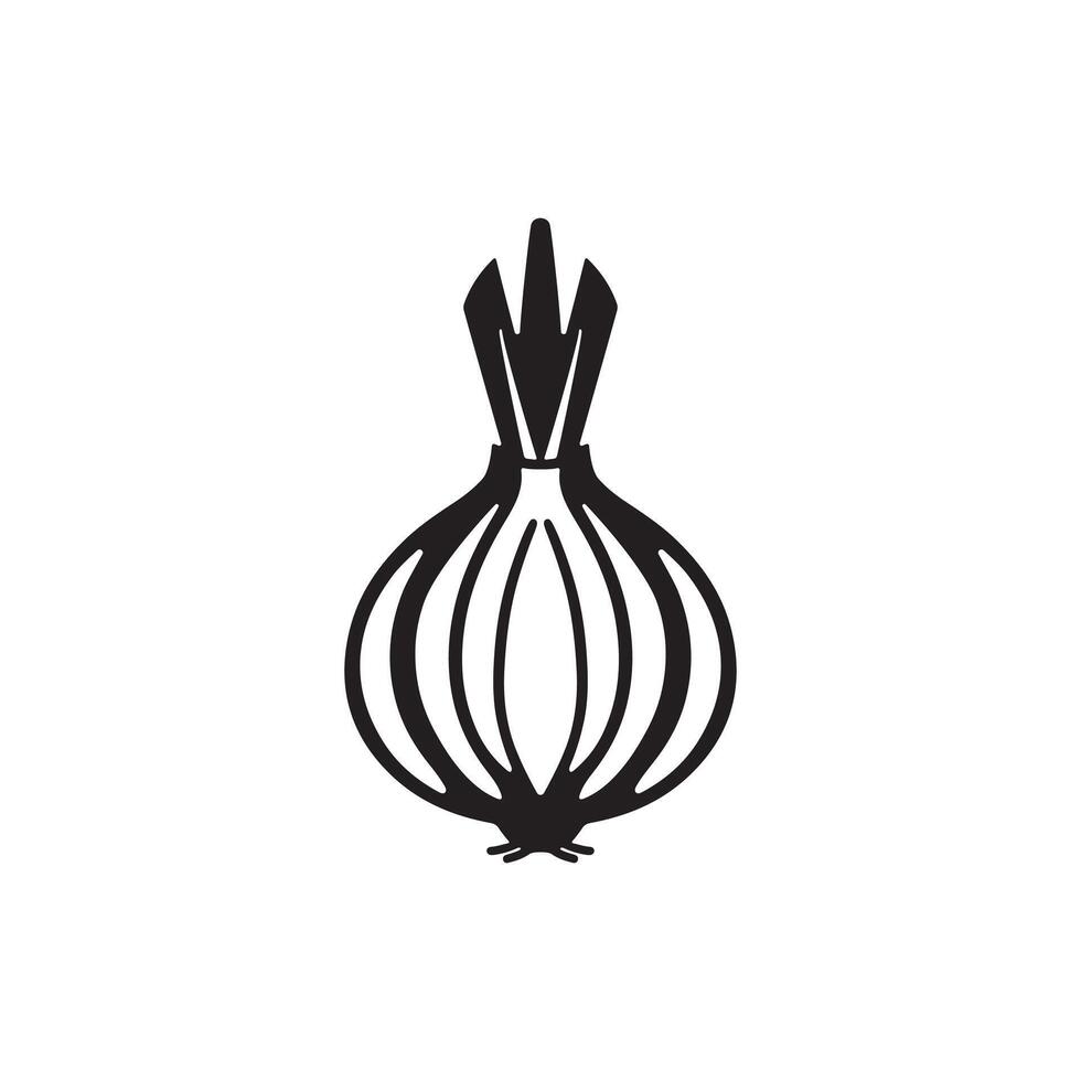 Simple illustration of an onion silhouette vector
