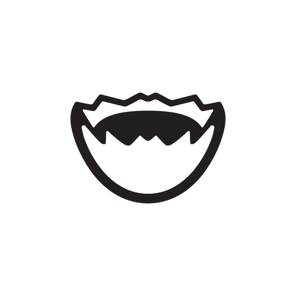 Cracked egg icon in clean black silhouette style on a white background vector