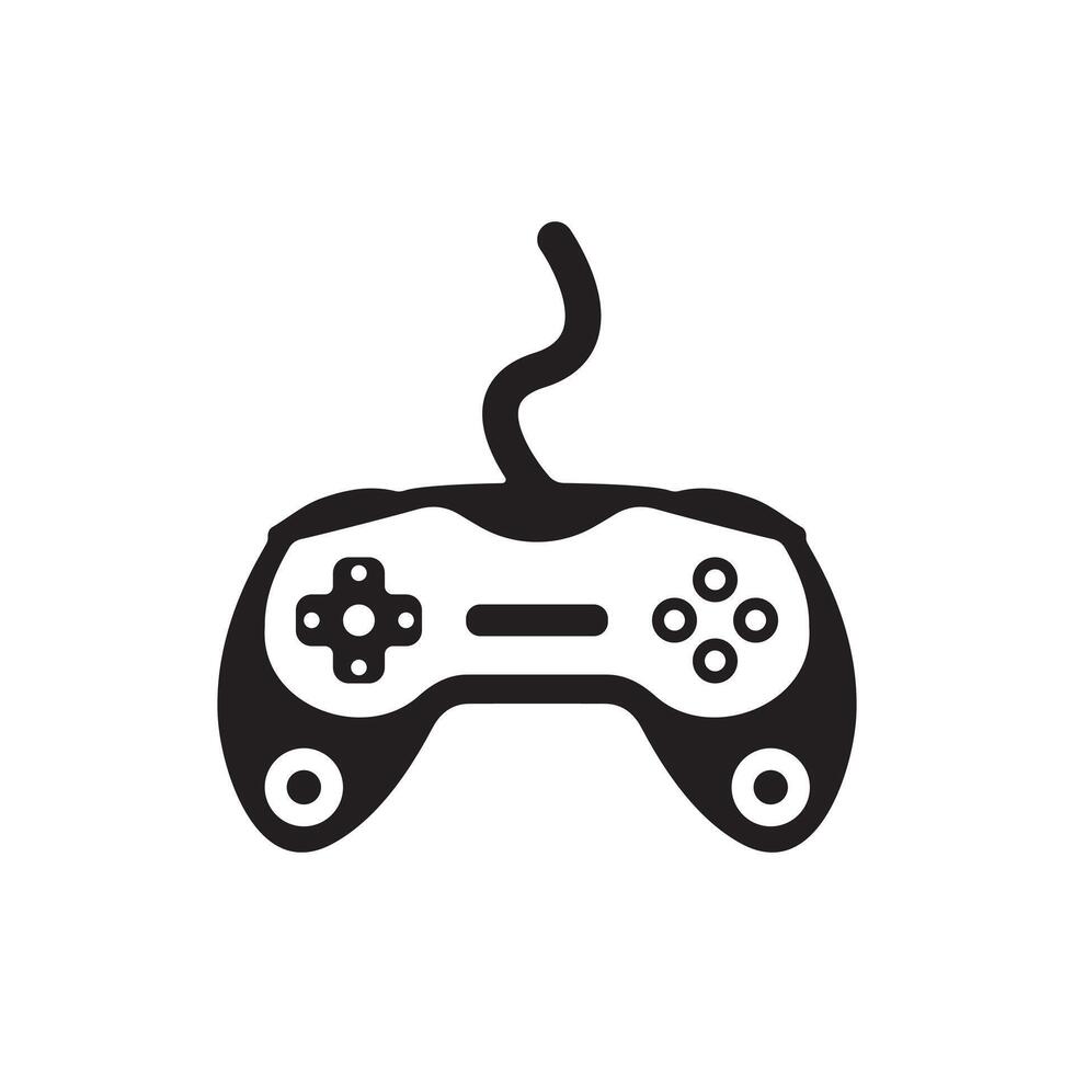 Silhouette of gaming controller in design on white background vector