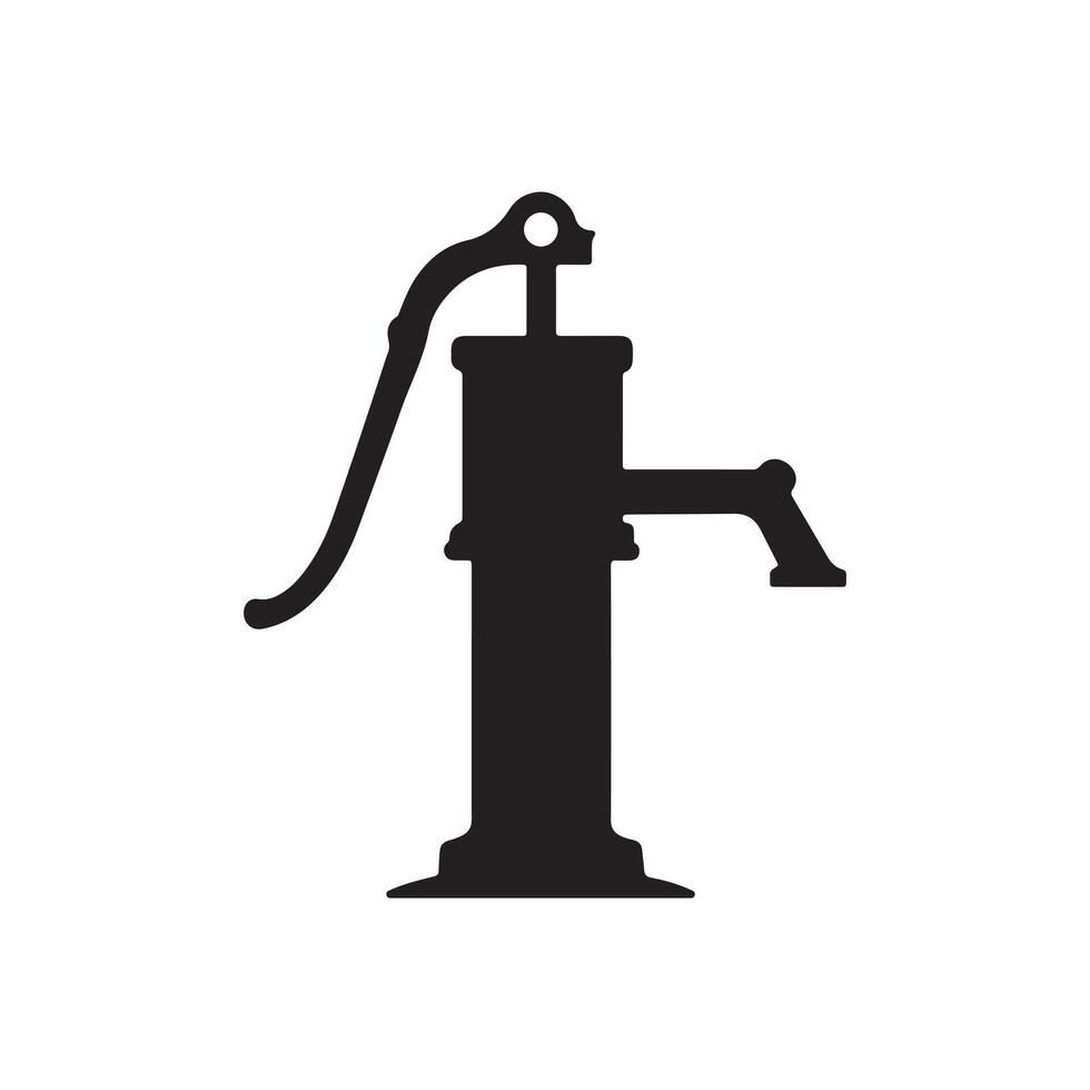 Deep well water pump silhouette in format isolated on a clean white background vector