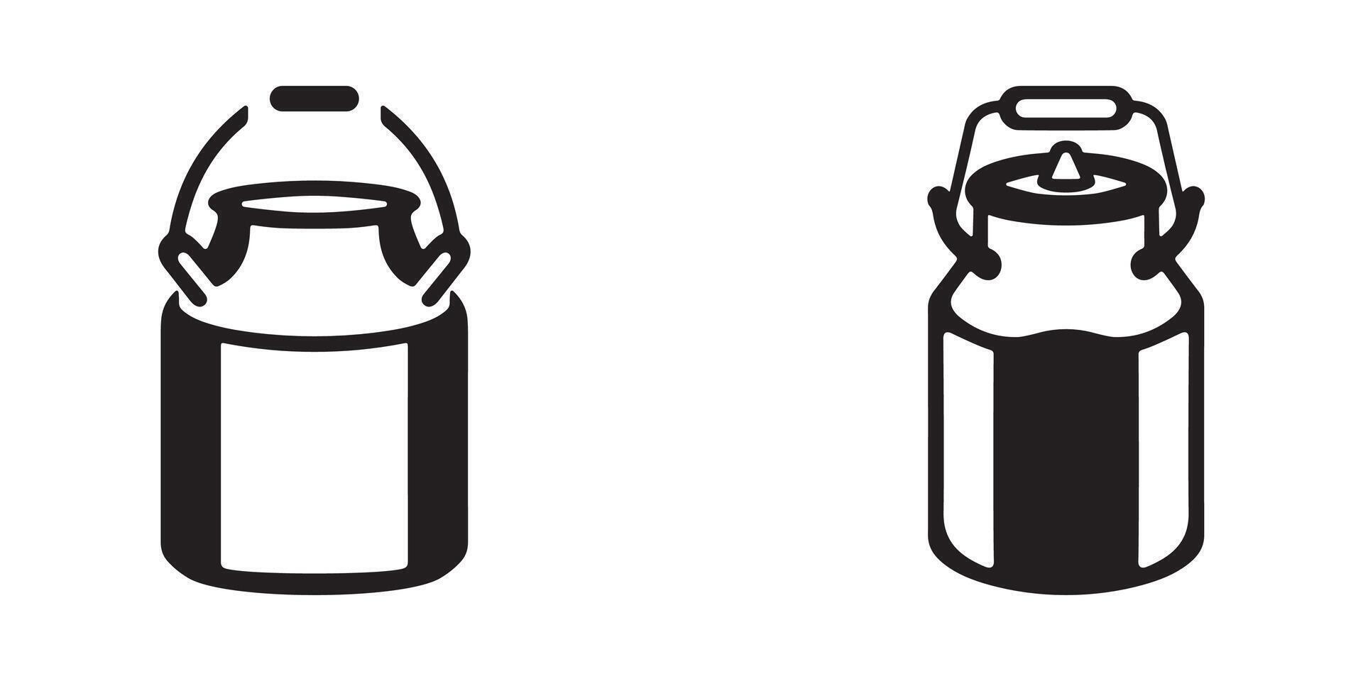 Silhouette of a traditional milk can set in design vector