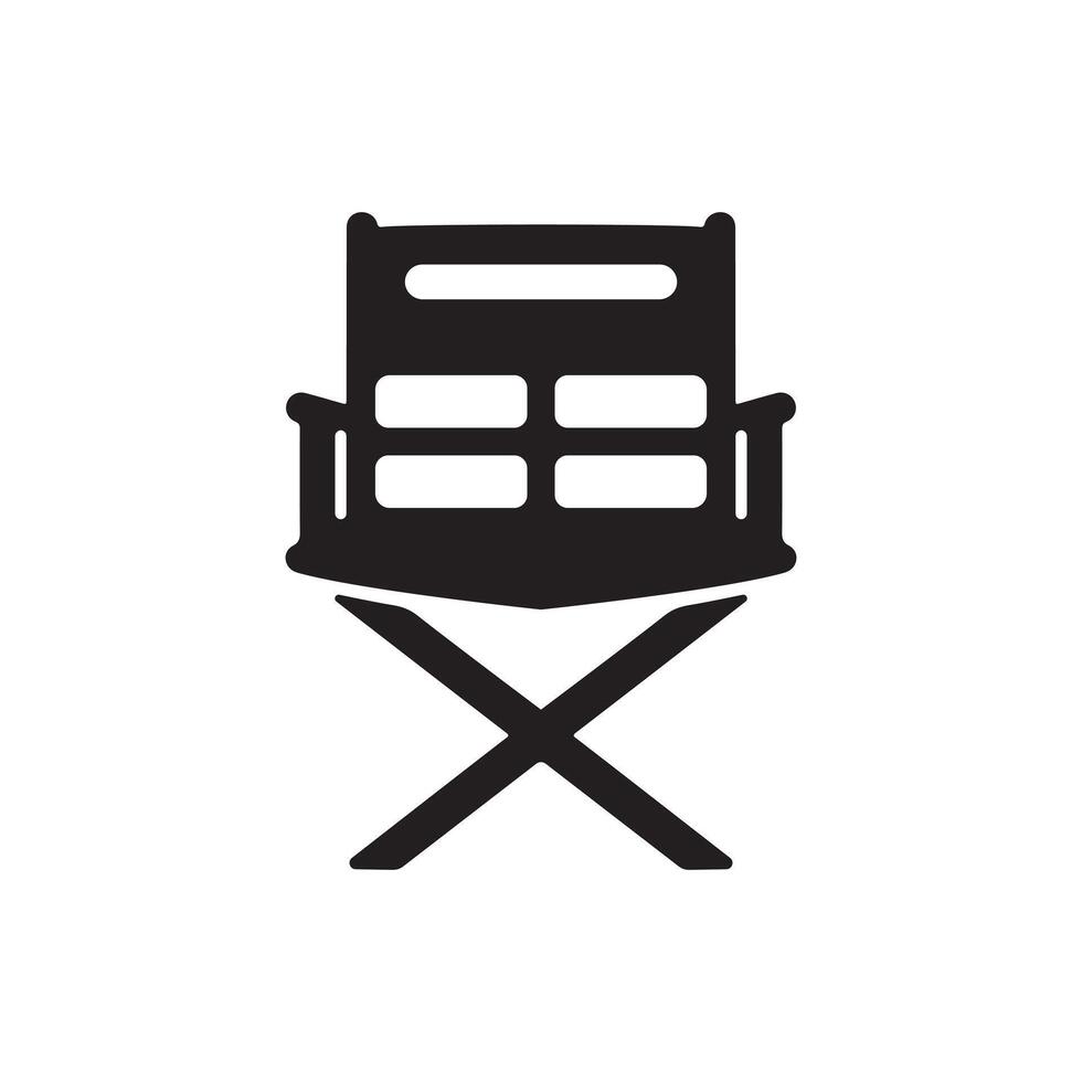 illustration of a classic movie director chair silhouette vector