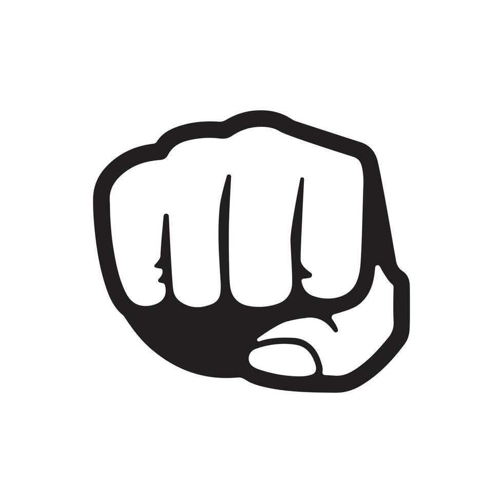 silhouette of a forward punch action isolated on a clean white background vector