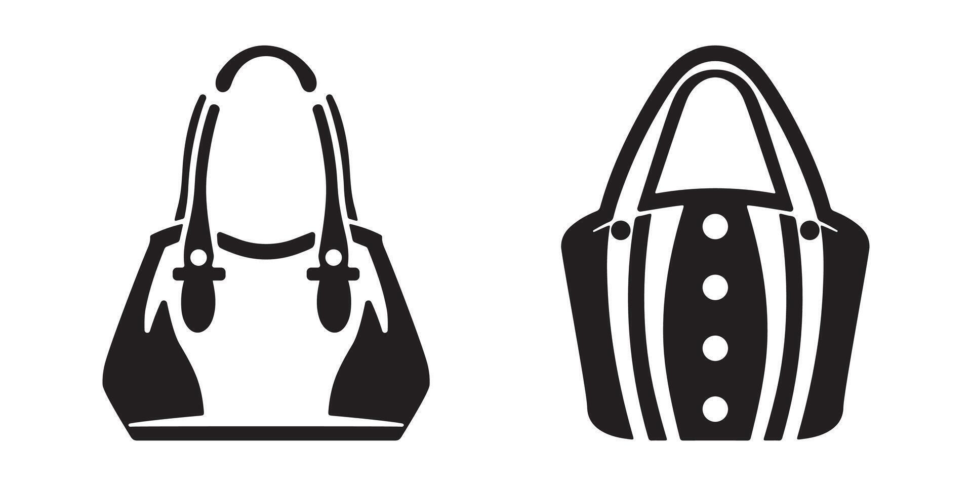 Handbag icons silhouette illustration isolated on a white background vector