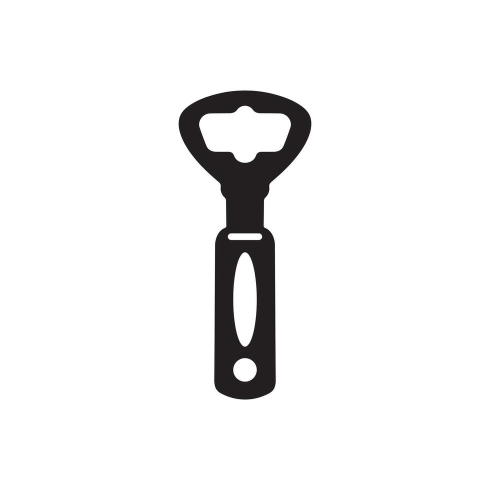 illustration of bottle opener silhouette for drink container vector