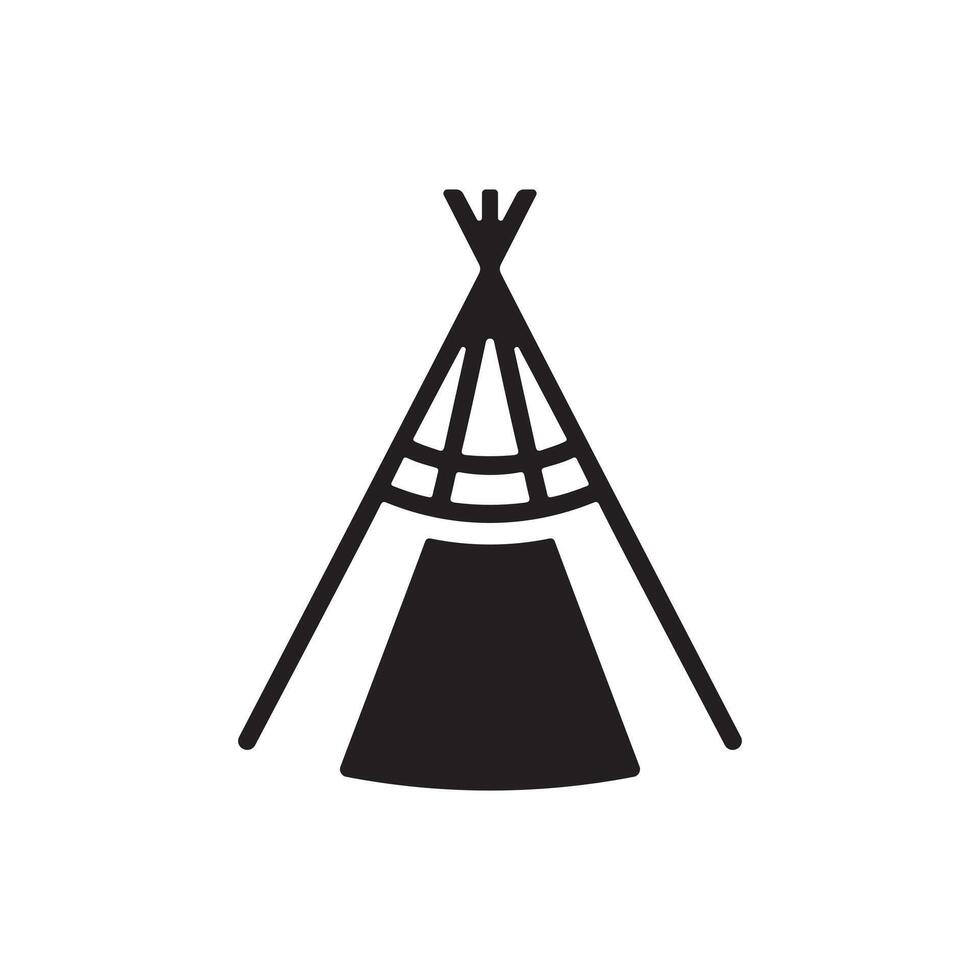 illustration of wigwam silhouette vector