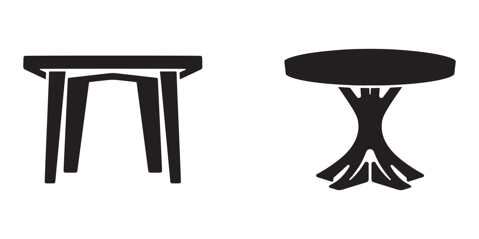 Dining Table Silhouette Set vector