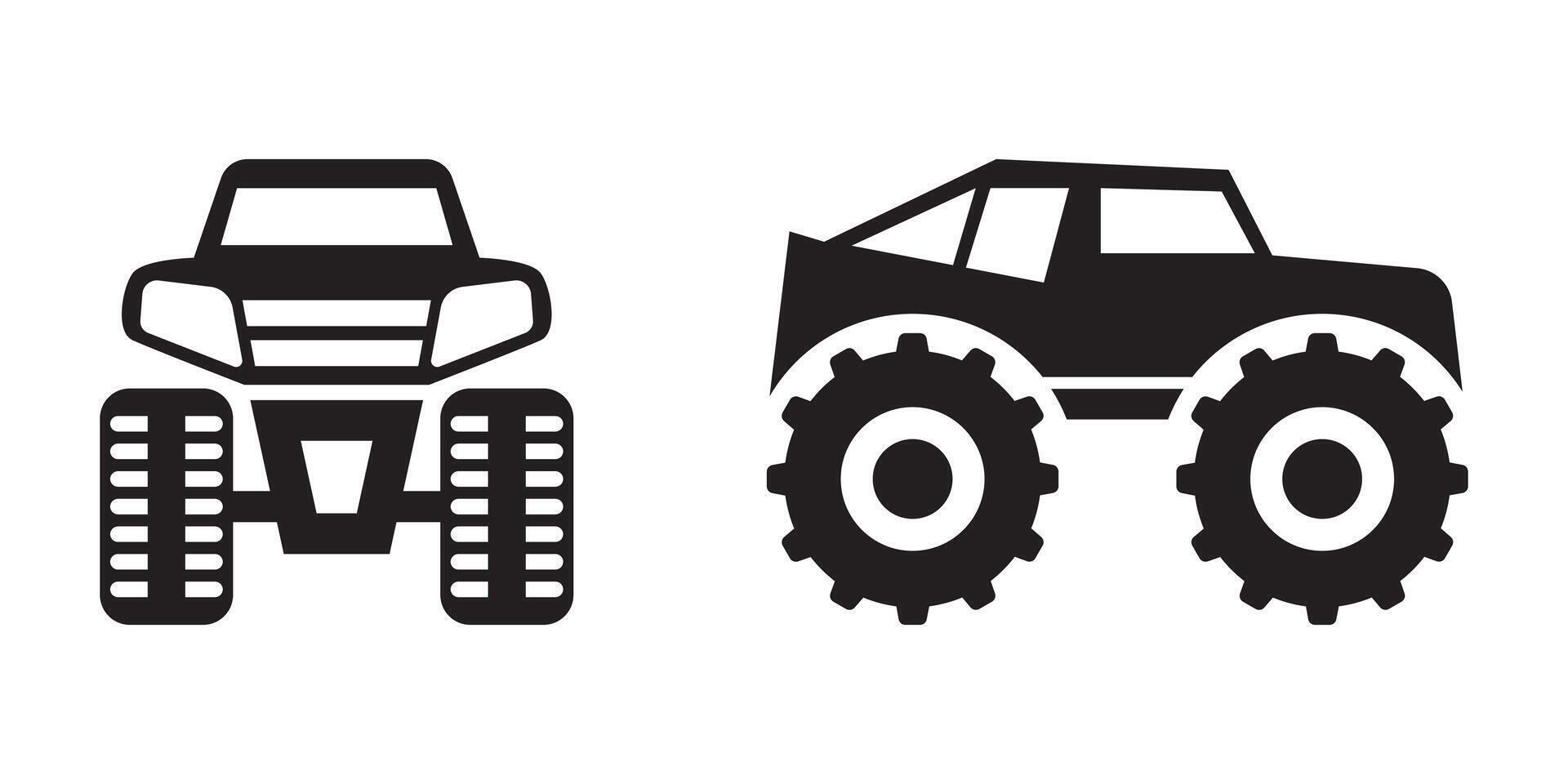 artwork of monster truck silhouettes vector