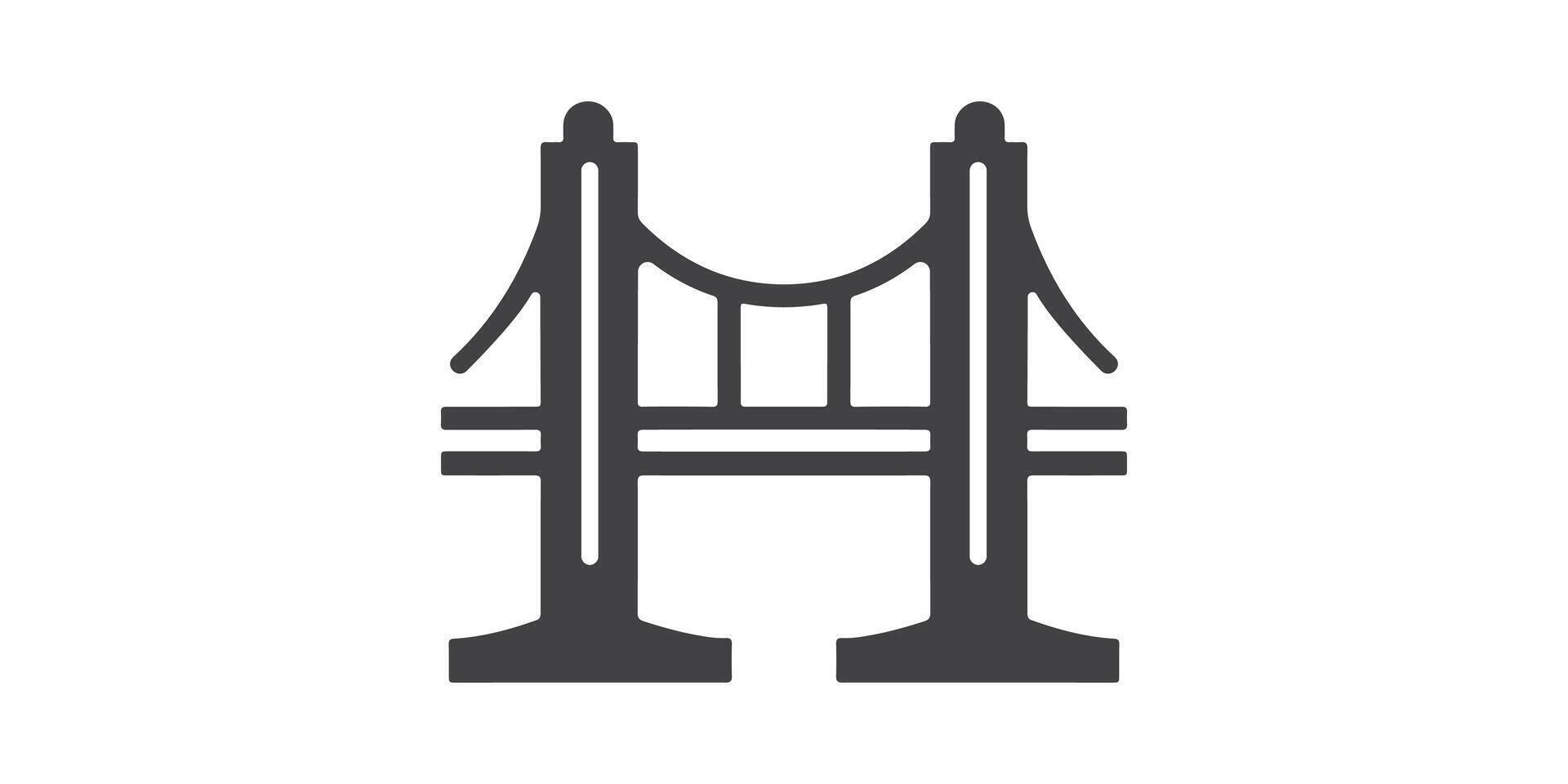 Bridge Icon Silhouette Art vector