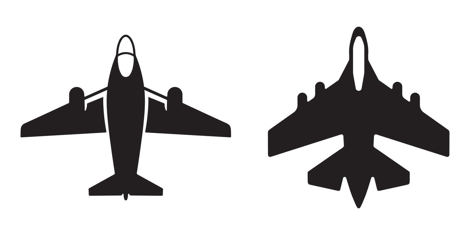 Fighter Plane Silhouette Set vector