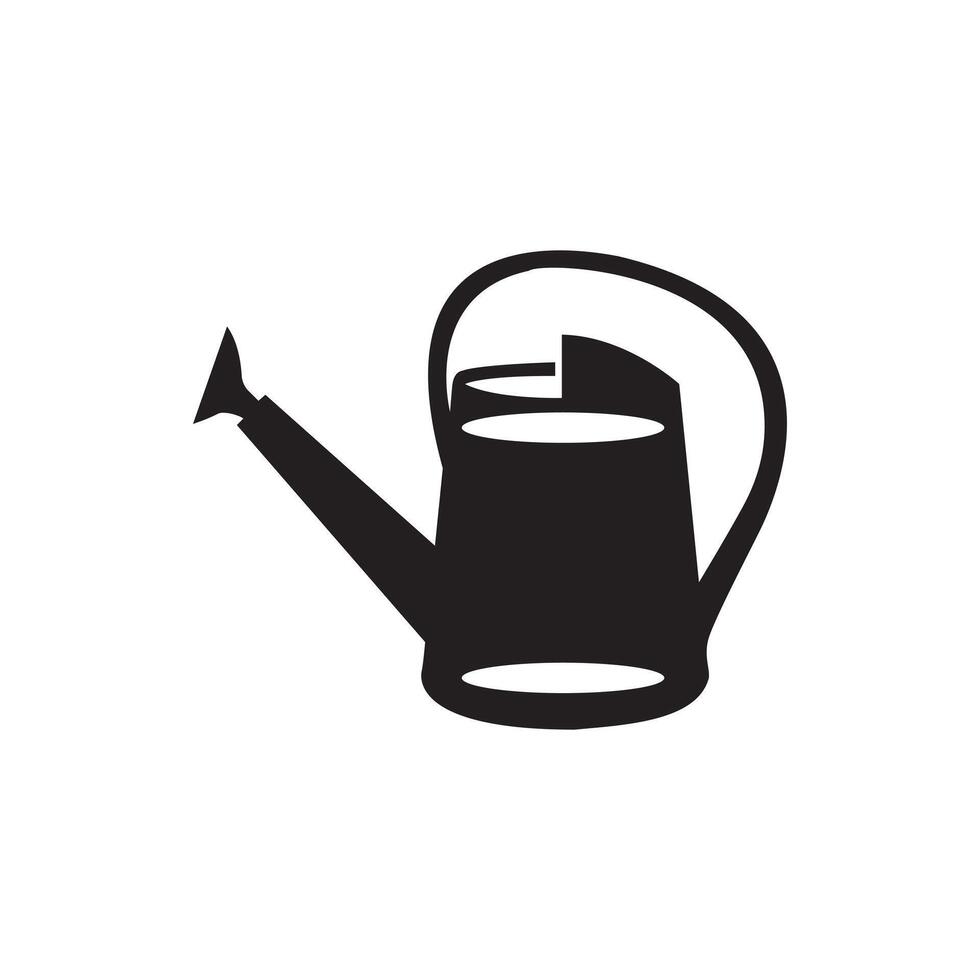 Silhouette of watering can garden tool icon vector