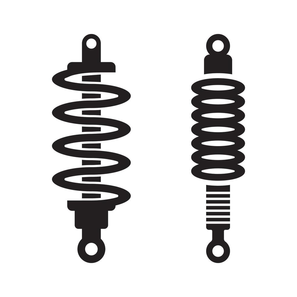 Adaptive suspension dampers silhouette illustration vector