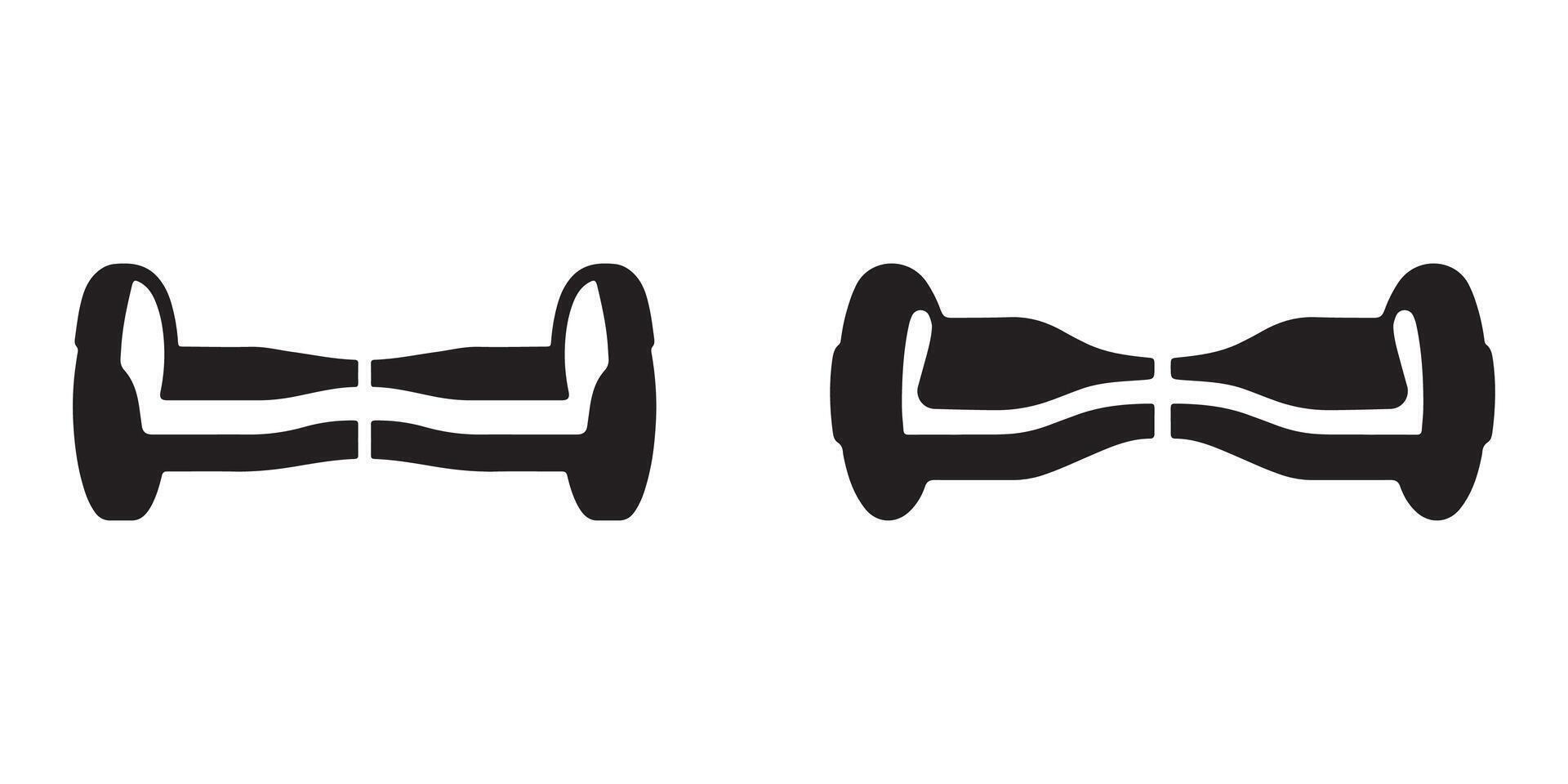 Electrical Hoverboard Silhouette Set vector