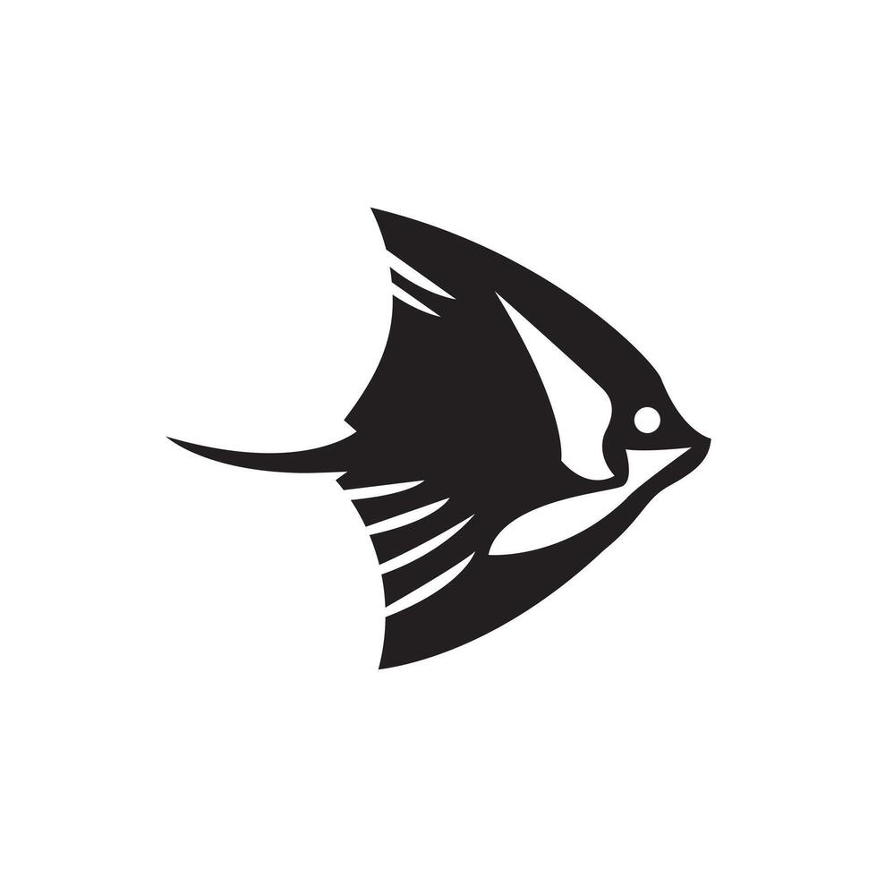 Ray fish illustration with silhouette design vector