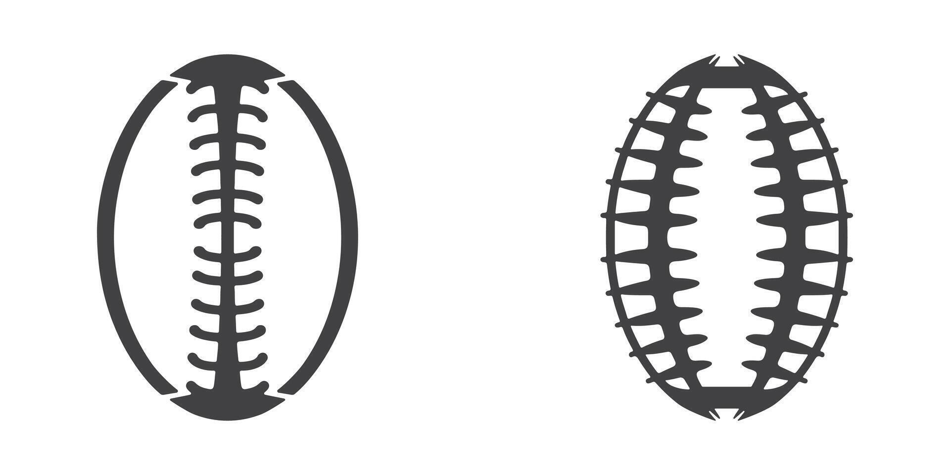 Football Laces Icons Silhouette Art Collection vector