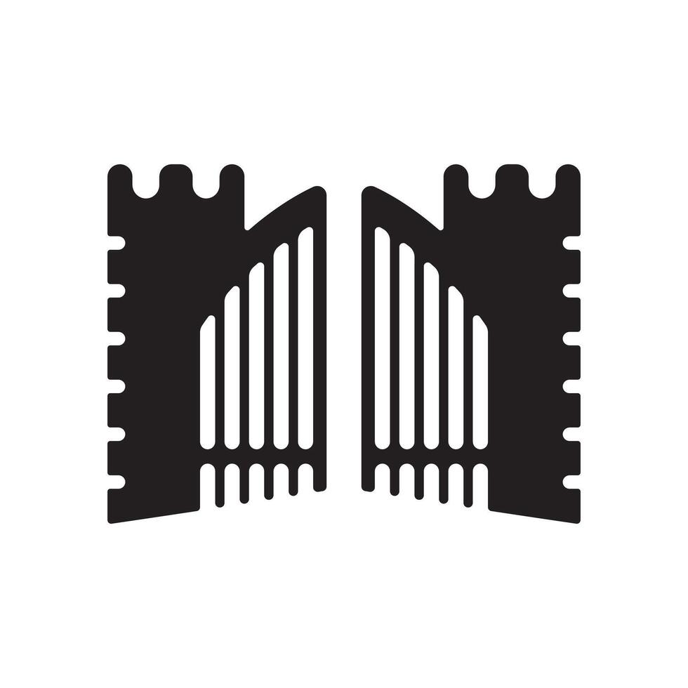 illustration of a medieval castle gate silhouette vector