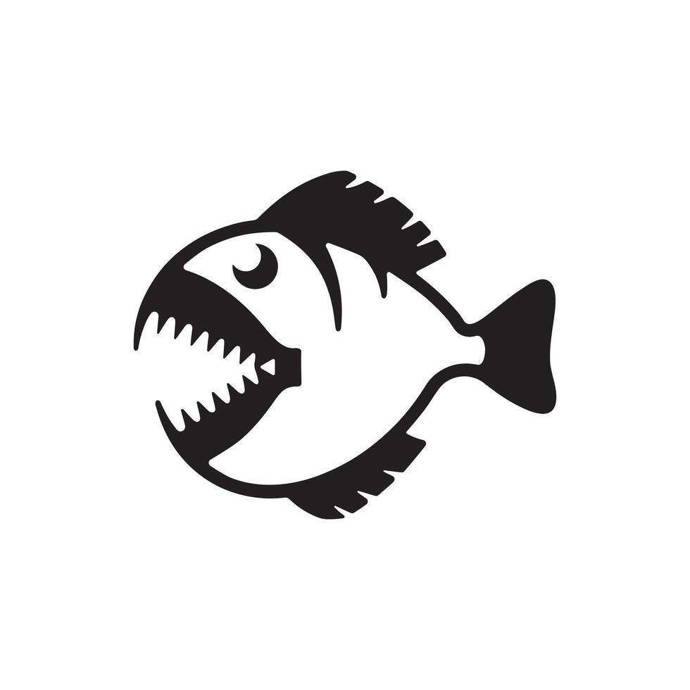 Piranha fish silhouette illustration vector
