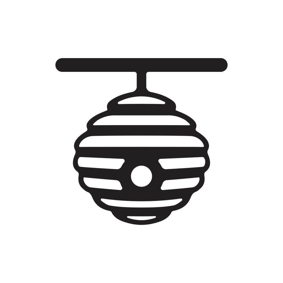 Black silhouette of a beehive in format on white background vector