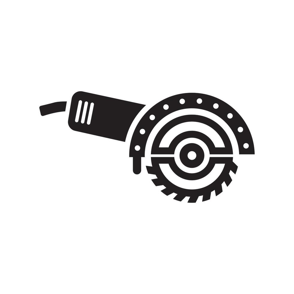 Cutting tool angle grinder silhouette vector