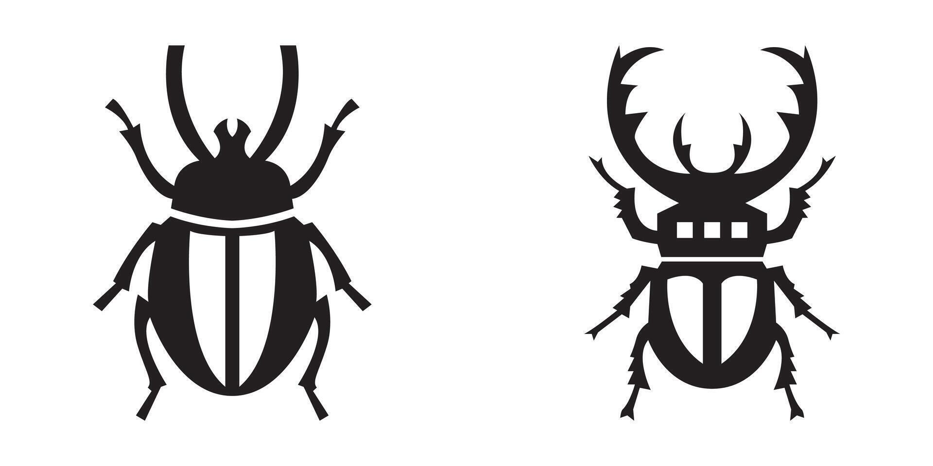 Bold beetle silhouette illustration vector