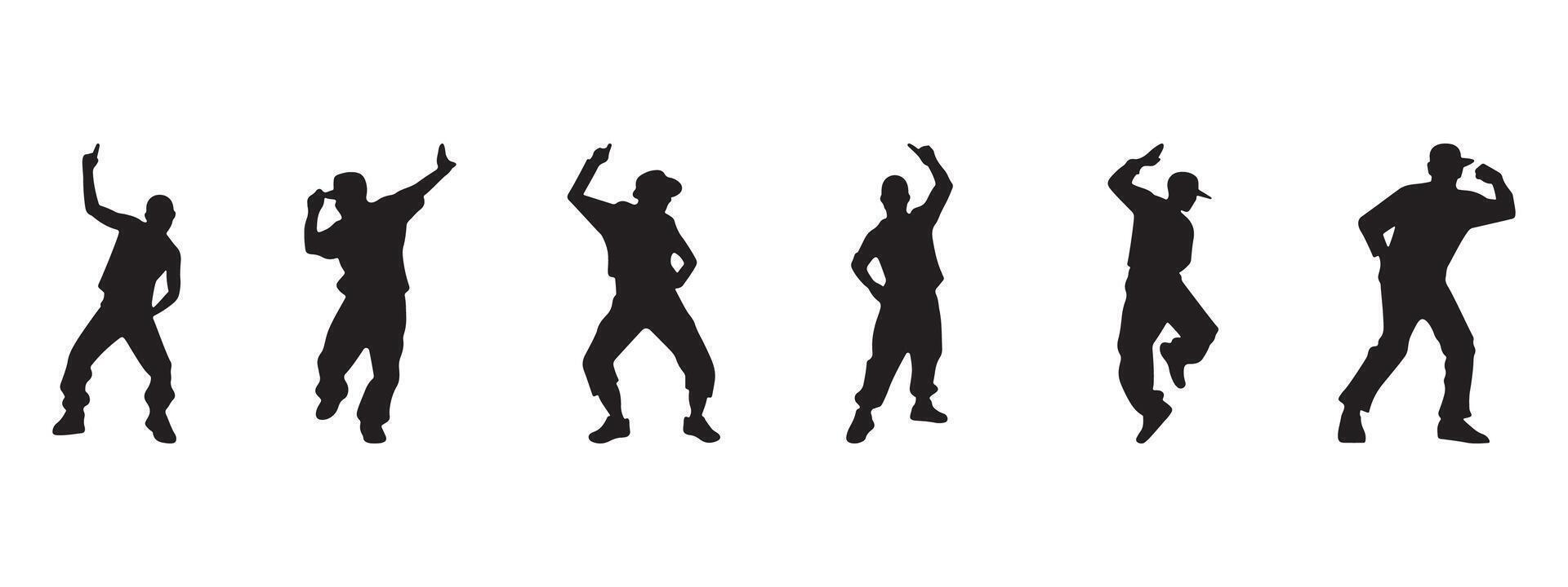 Hip Hop Silhouette Set vector