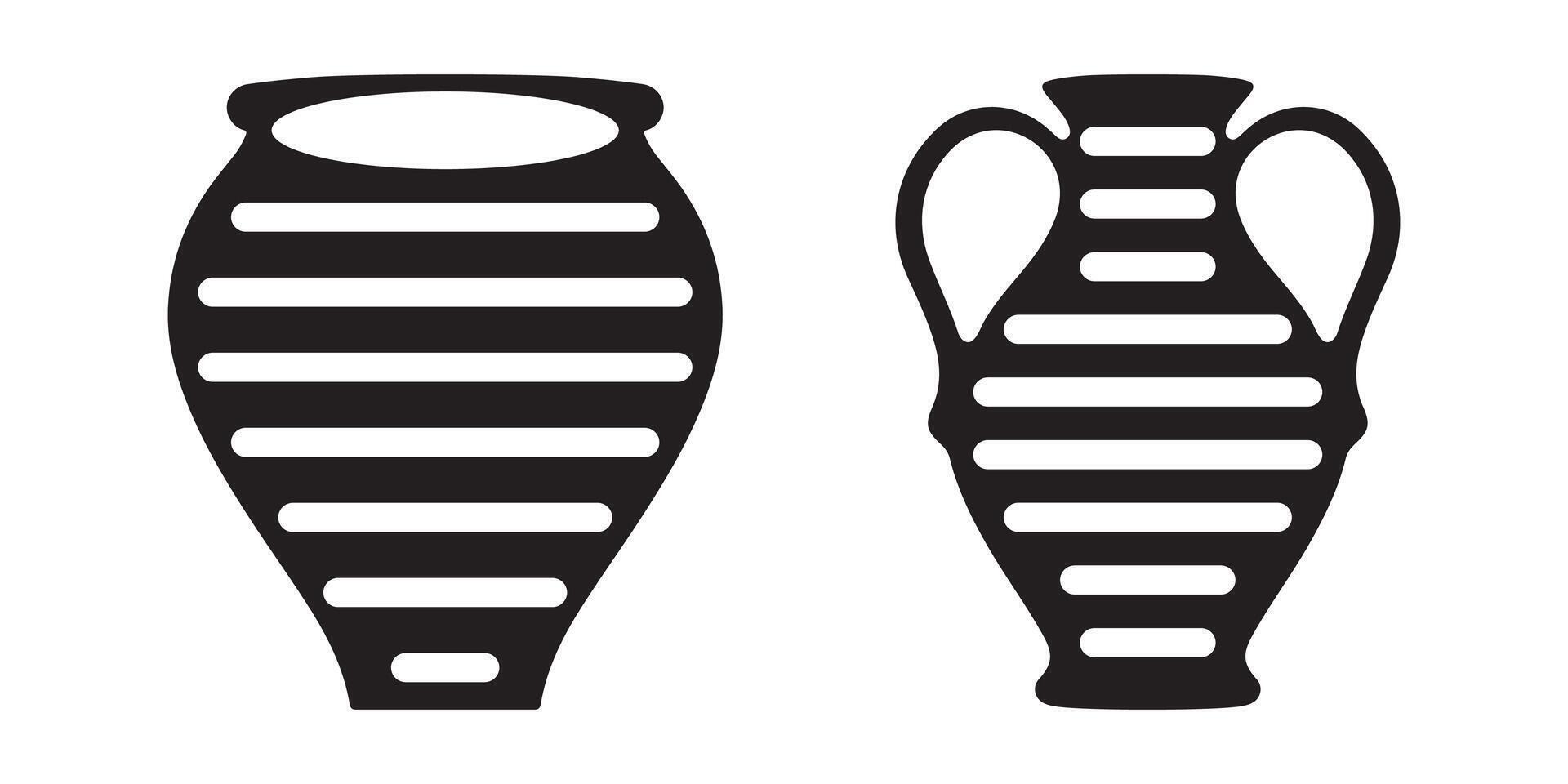 Vase Silhouette Set vector