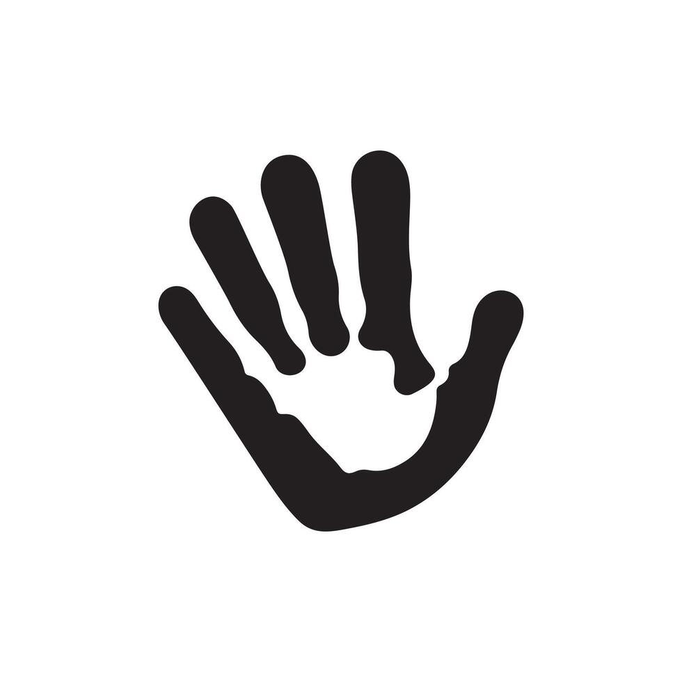 Hand silhouette in art style on a clean white background vector