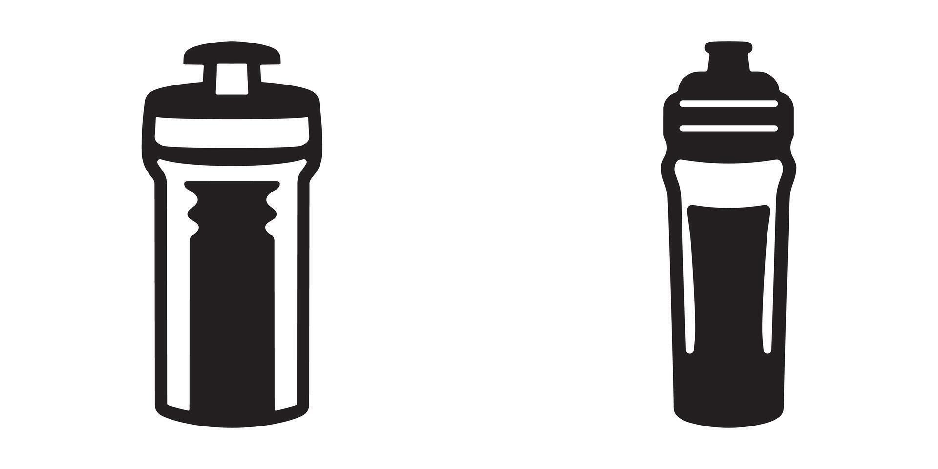 Gym Bottle Silhouette Set Illustration vector