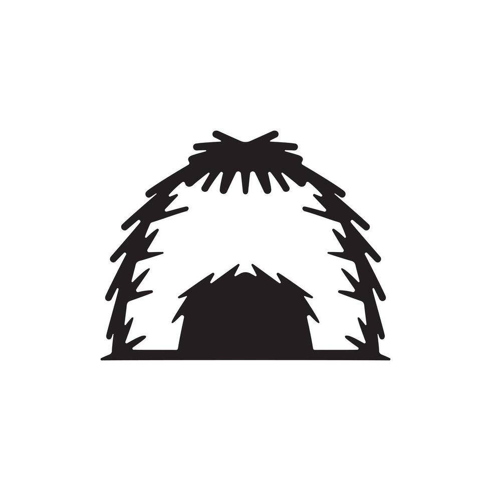 Black haystack silhouette illustration vector