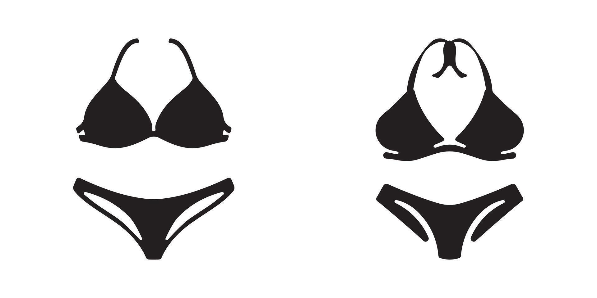 Women Swimwear Silhouette Set Illustration vector