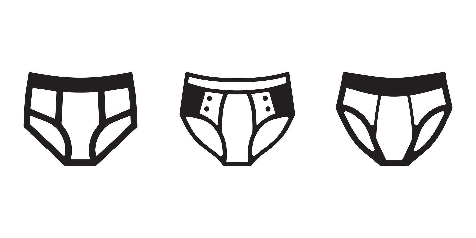 Men Underwear Silhouette Set Illustration vector