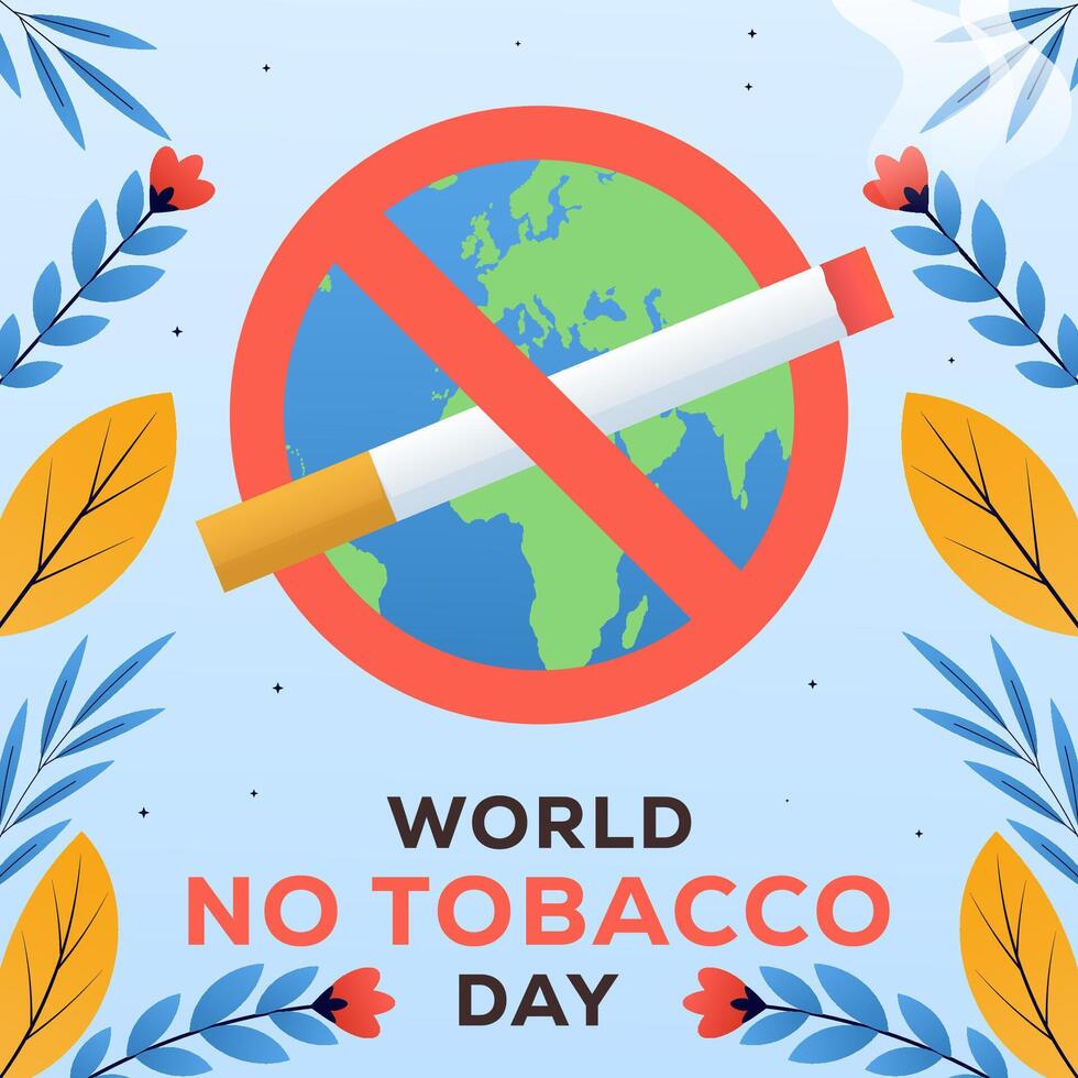 world no tobacco day illustration in gradient style design vector