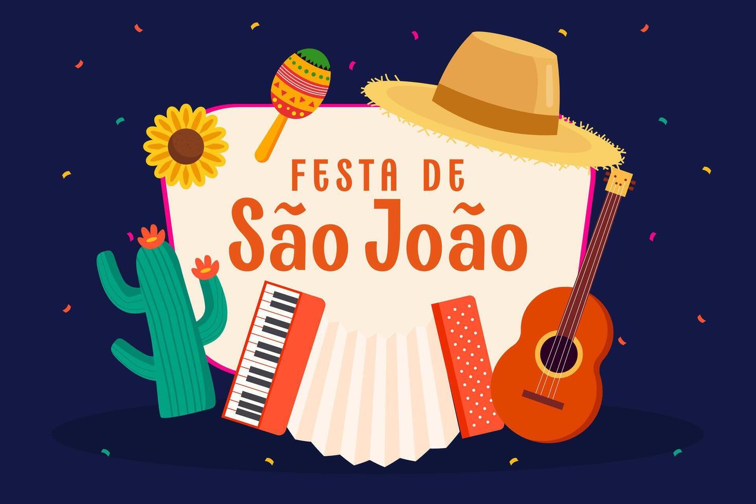 sao joao festival background illustration in flat design vector