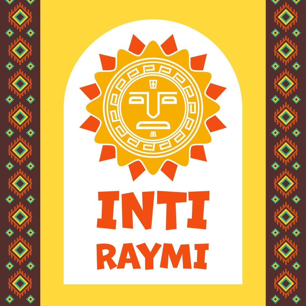 Illustration to celebrate the religious festival inti raymi vector