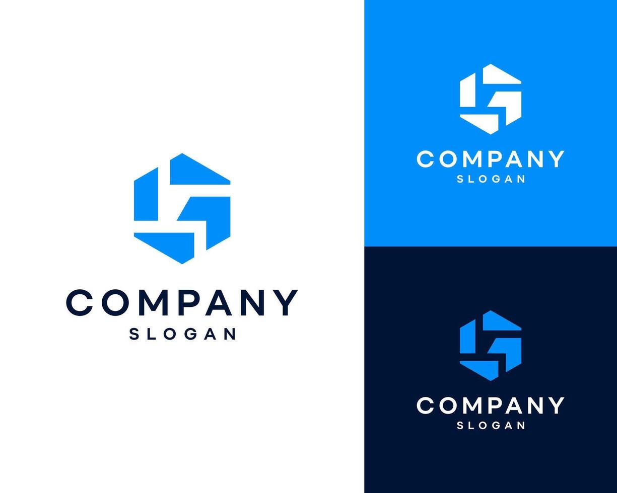 Letter G Abstract Modern Geometric Hexagon Shape with Arrow Up Logo Design Illustration vector