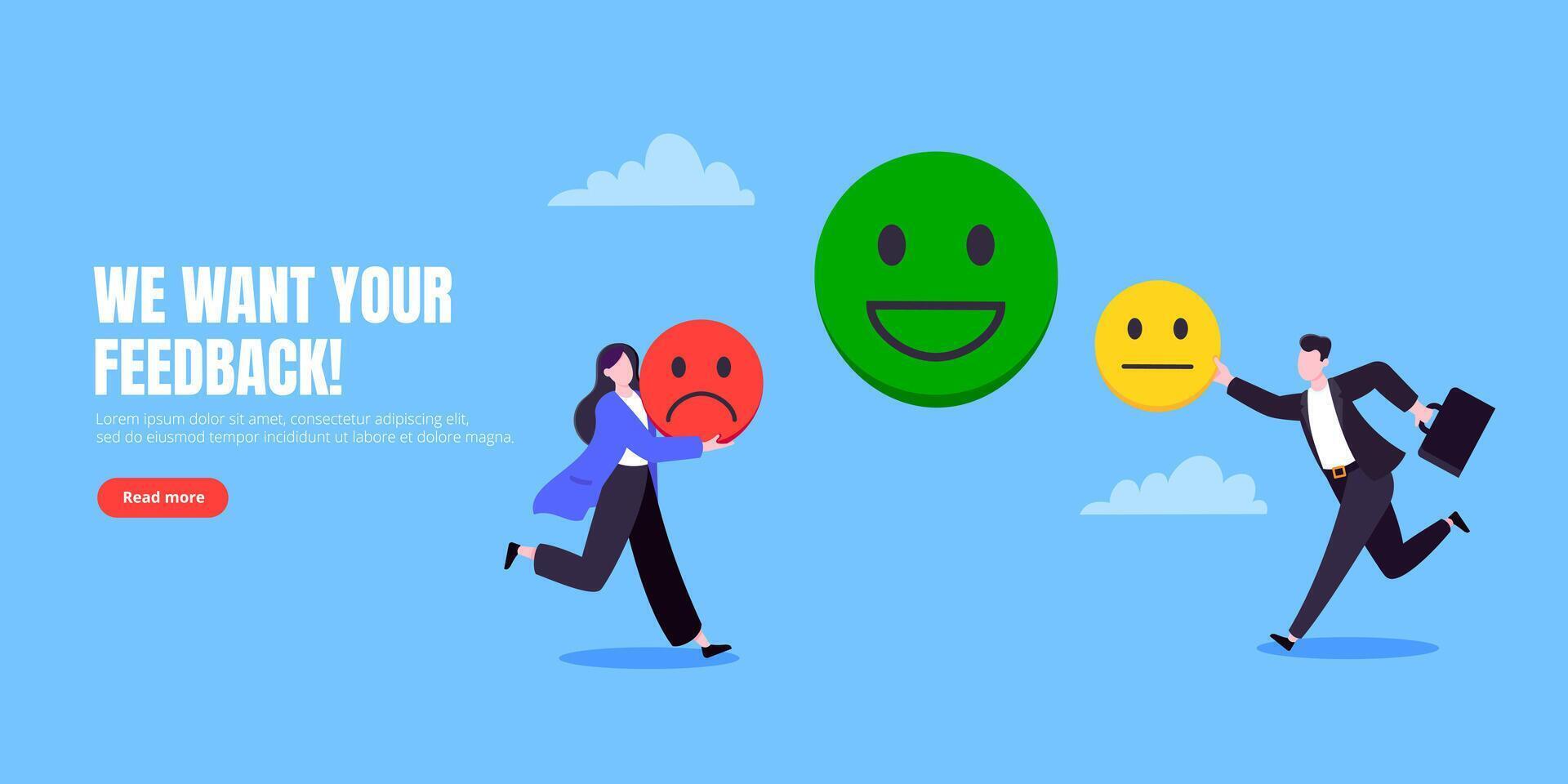 Employee wellbeing and positive emotions attitude business concept vector