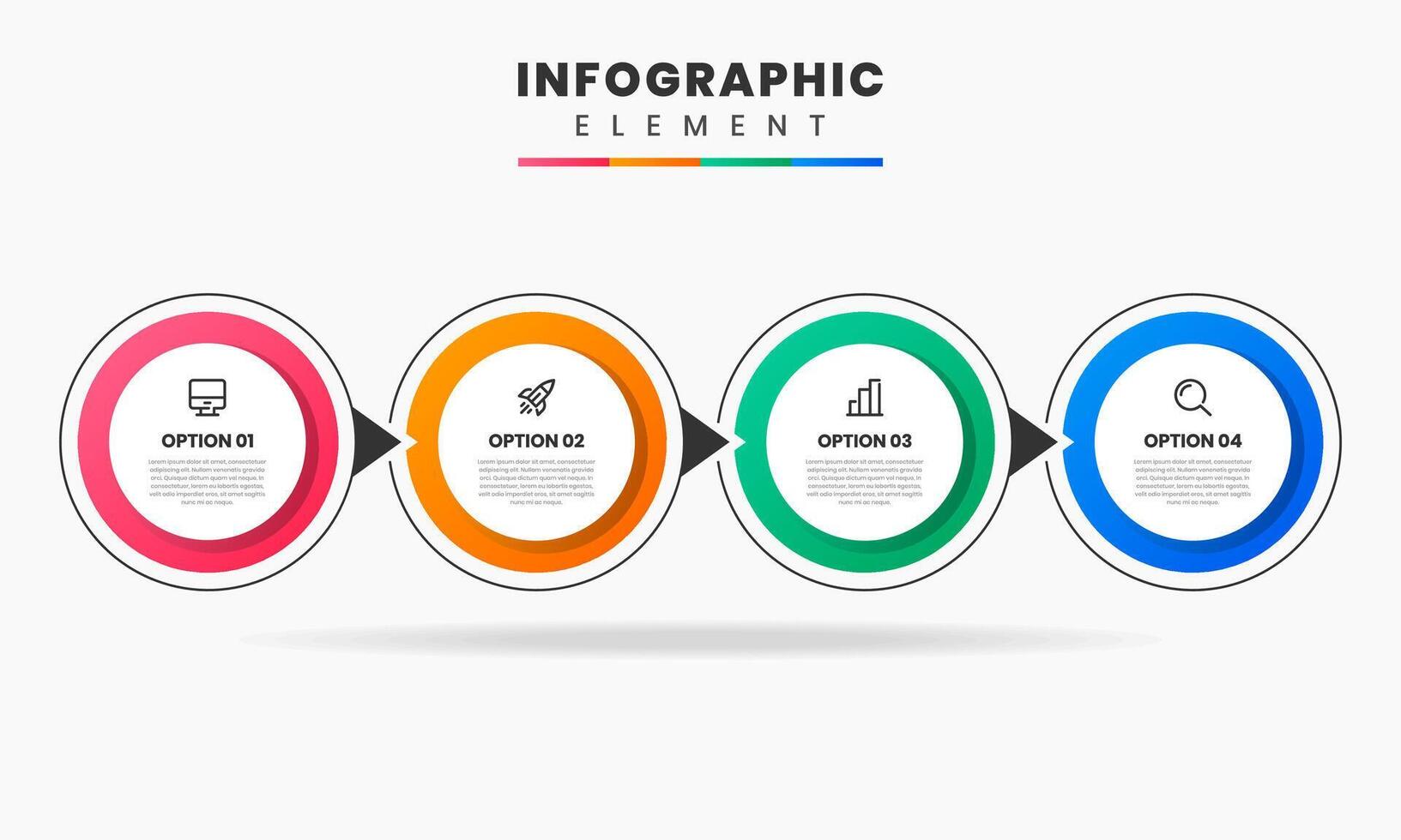 Infographic design with icons and 4 options or steps. Thin line vector